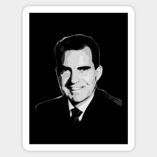 Richard Nixon Black and White Sticker